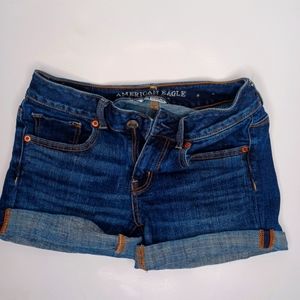 AmericanEagle  Outfitters Jean Shorts  Women's 4 Blue Denim Cotton Super Stretch
